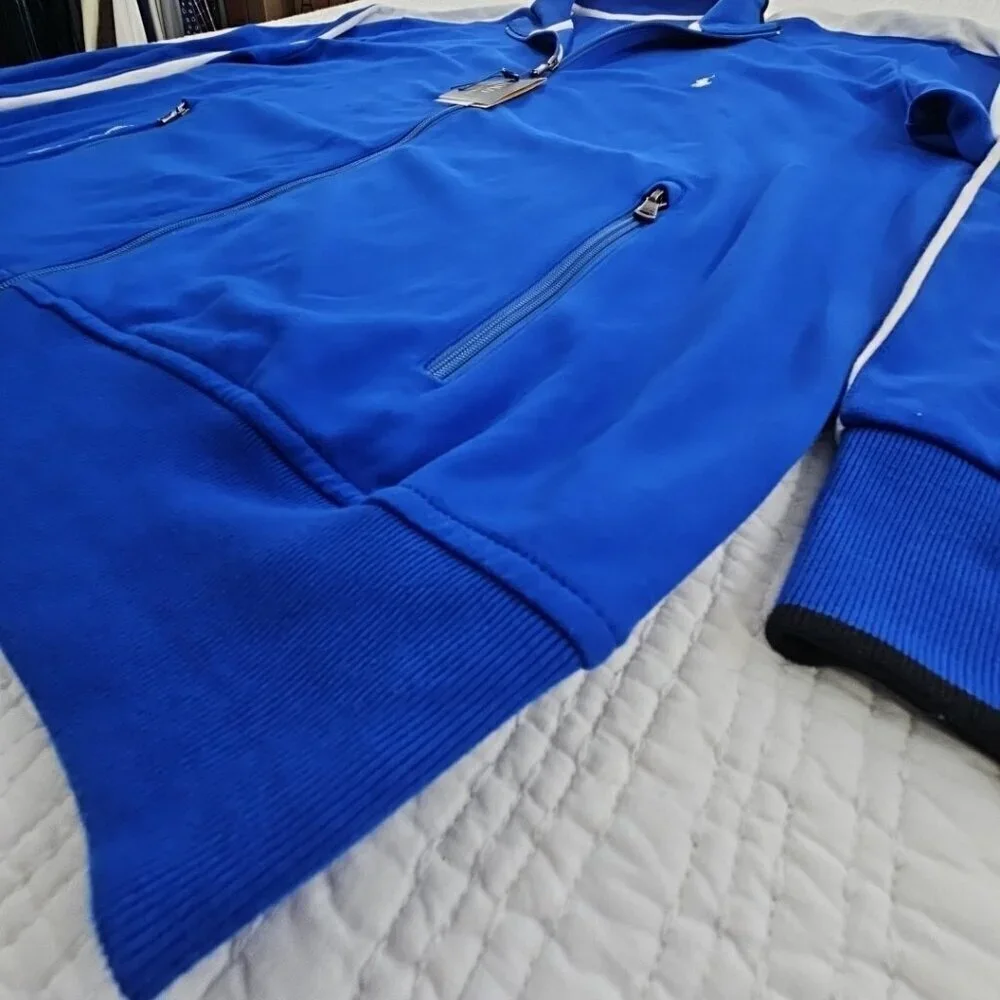 Polo Ralph Lauren Full Zip Jacket‎ Men's XLT NWT Blue White Pony Logo MSRP $125